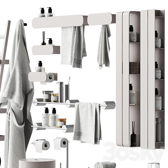 Set of bathroom accessories and decor 3 3ds Max - thumbnail 3