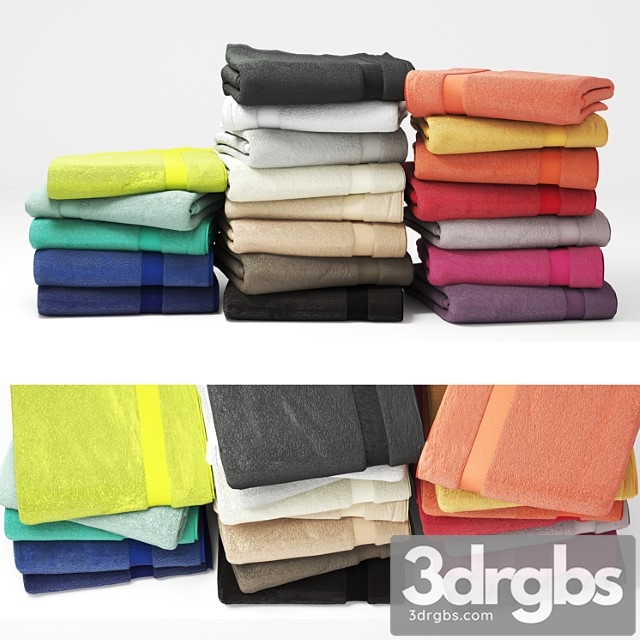 Set of Colorful Towels 2 3dsmax Download - thumbnail 1
