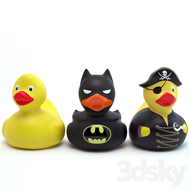 Set of rubber ducks for the bathroom 3DS Max Model - thumbnail 2