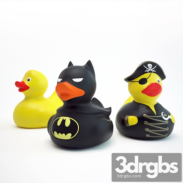 Set of Rubber Ducks For The Bathroom 3dsmax Download - thumbnail 1