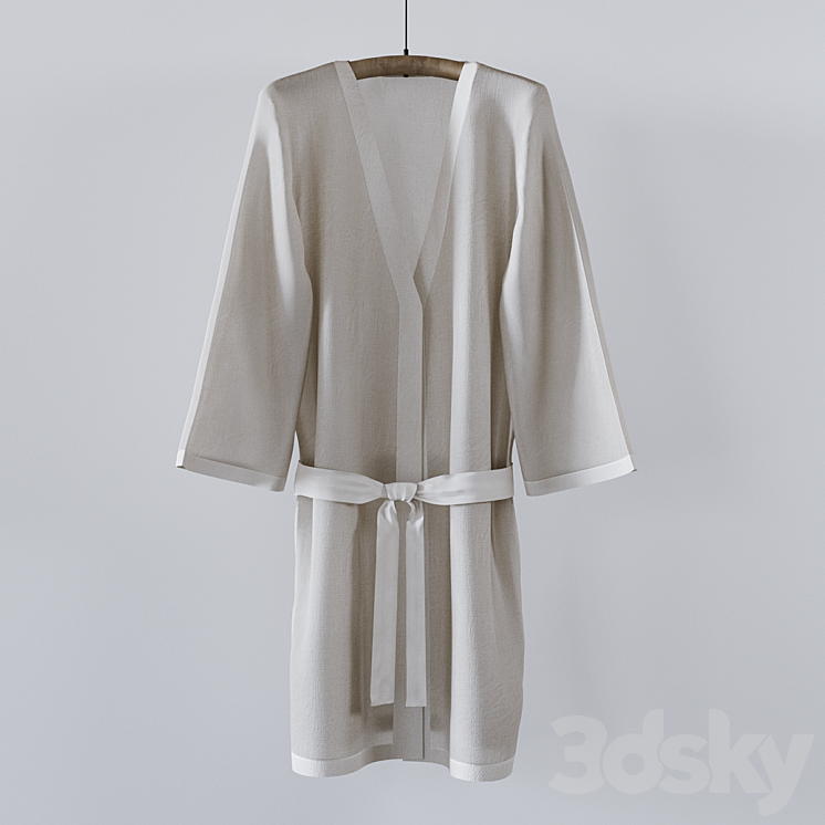 Set with basket bathrobe and bathroom accessories 3DS Max - thumbnail 2