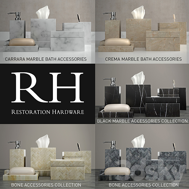 Sets for bathrooms Restoration Hardware 3DS Max Model - thumbnail 1