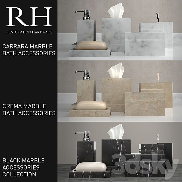 Sets for bathrooms Restoration Hardware 3DS Max Model - thumbnail 2