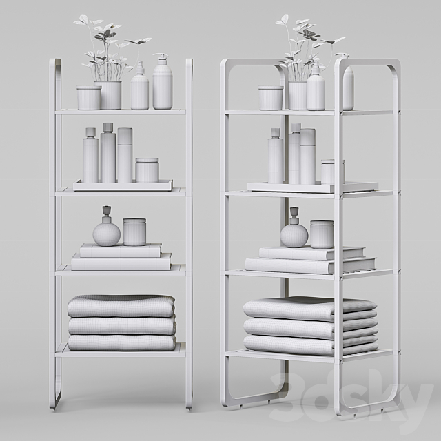 Shelving and bathroom accessories 03 3DS Max Model - thumbnail 3