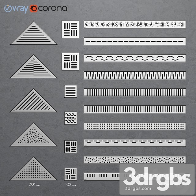 Shower Channels Drainage Ladders Alca Plast 3dsmax Download - thumbnail 1