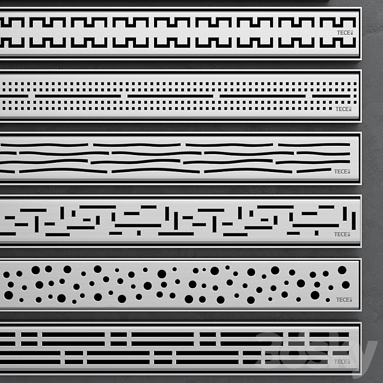 Shower Channels Floor Drains Tece and Ravak 3DS Max - thumbnail 2