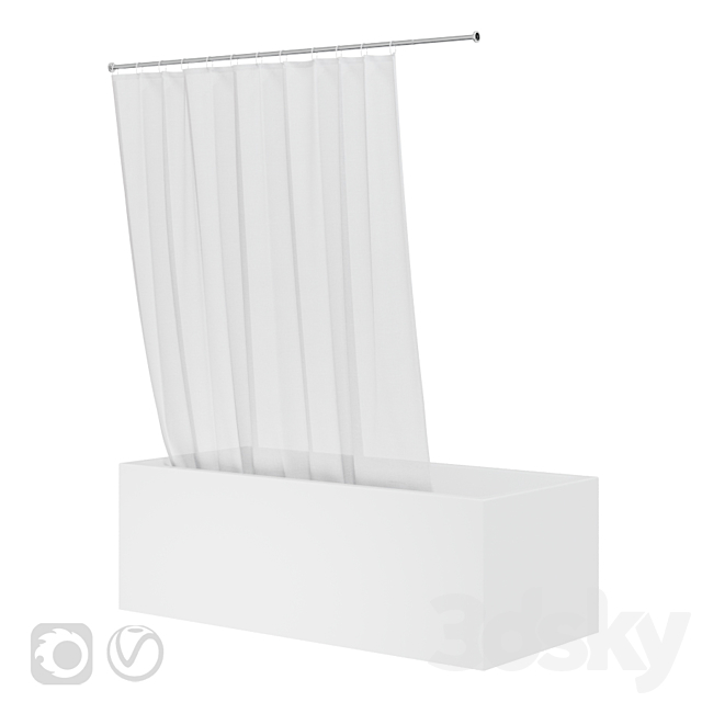 Shower curtain and bathtub Knief shape 70 3DSMax File - thumbnail 4