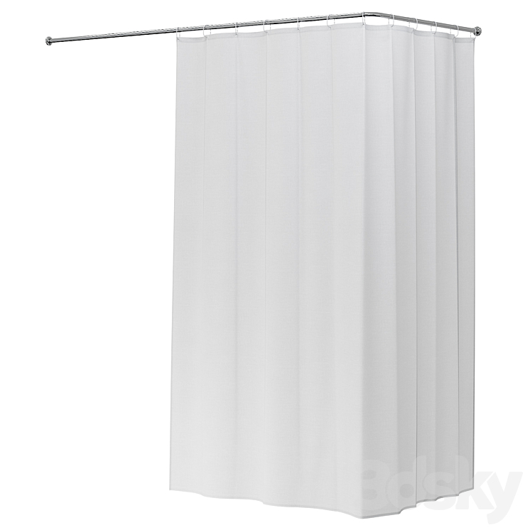 Shower curtain Corner set 1 3DS Max - thumbnail 1