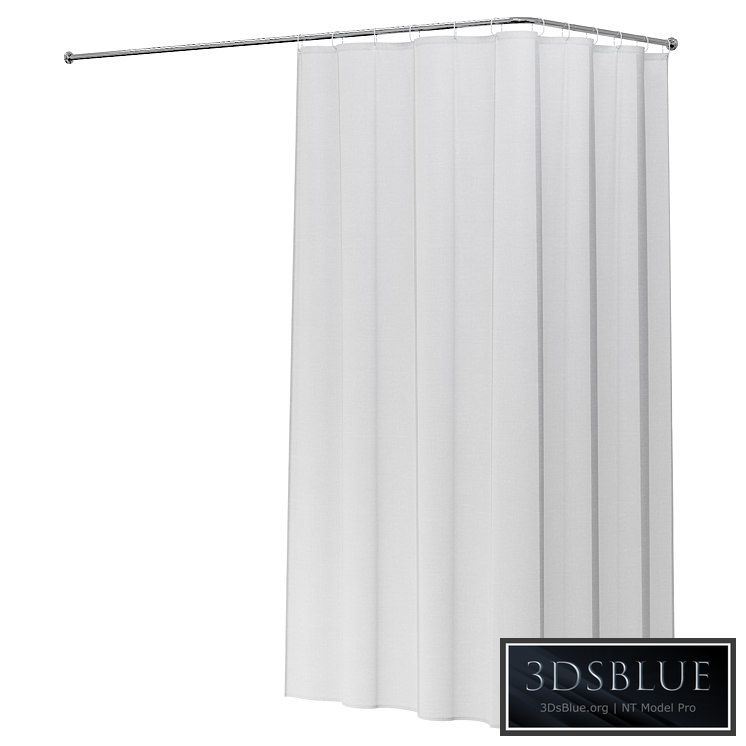 Shower curtain Corner set 1 3DS Max - thumbnail 3