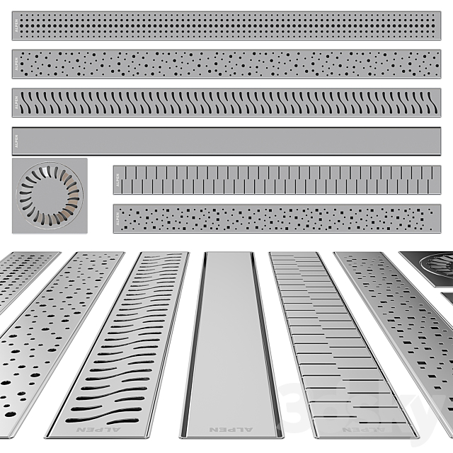 Shower drain ALPEN 3ds Max - thumbnail 1