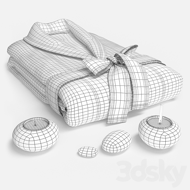 Terry bathrobe 3DS Max Model - thumbnail 3