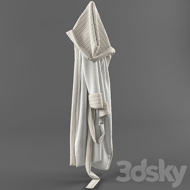 Terry bathrobe 3DS Max Model - thumbnail 1