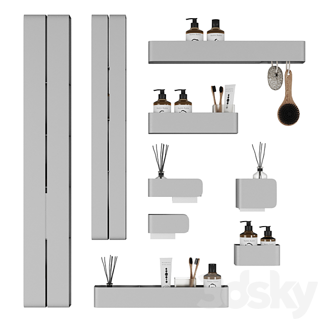 Tezza bathroom accessories 3DS Max Model - thumbnail 5