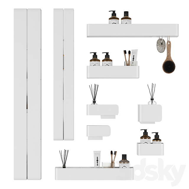 Tezza bathroom accessories 3DS Max Model - thumbnail 6