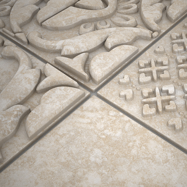 Tile AZULEJO EL MIJARES 28×50 3DS Max Model - thumbnail 2