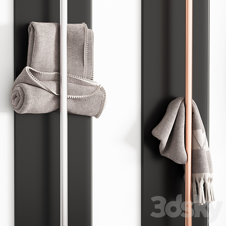 towel set 002 3DS Max Model - thumbnail 2