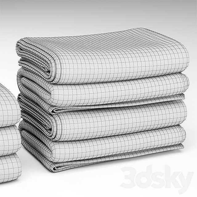 TOWELS 01 3DS Max Model - thumbnail 3