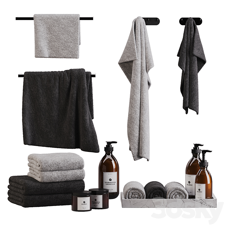 Towels 12 3DS Max - thumbnail 1