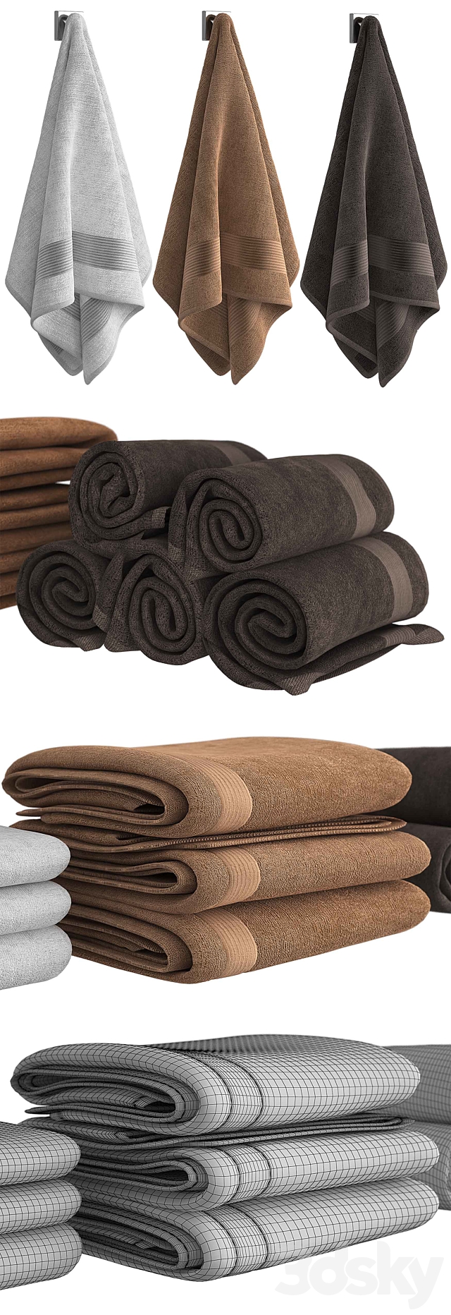 Towels 3DS Max Model - thumbnail 3