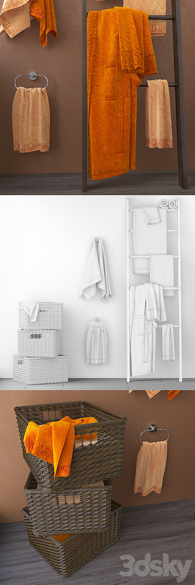 towels for bathroom m30-1 3DS Max Model - thumbnail 3