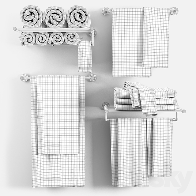 towels m33 3DS Max Model - thumbnail 3