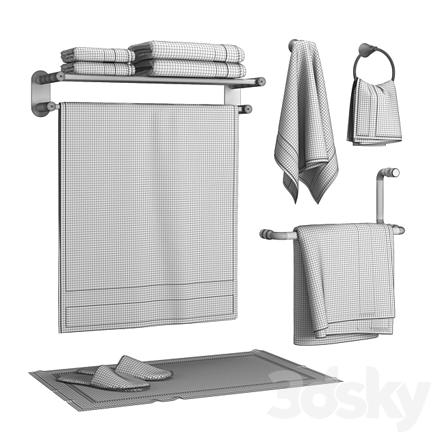 Towels Set 01 3DS Max Model - thumbnail 2