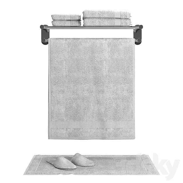 Towels Set 01 3DS Max Model - thumbnail 3