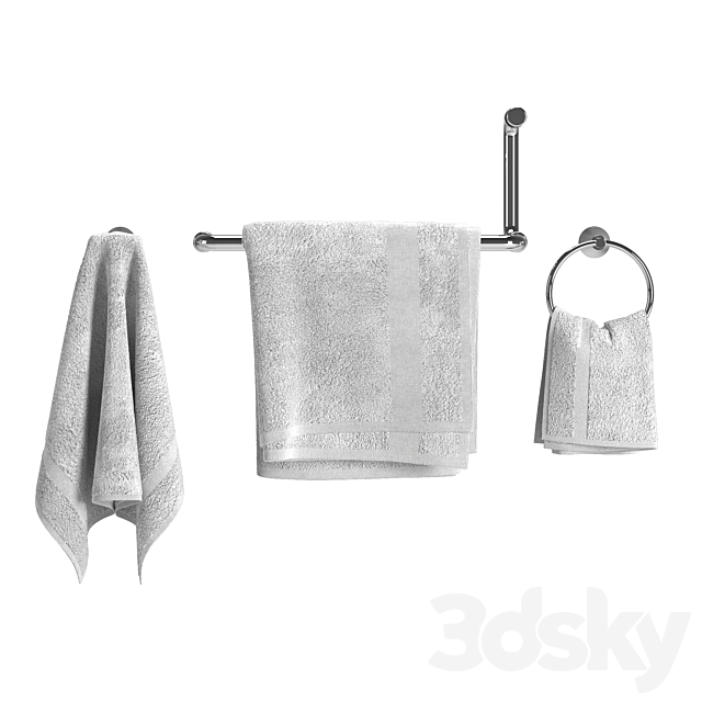 Towels Set 01 3DS Max Model - thumbnail 4