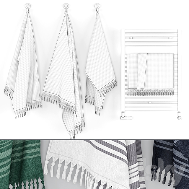 Towels Set – Scandinavian Design 3ds Max - thumbnail 2