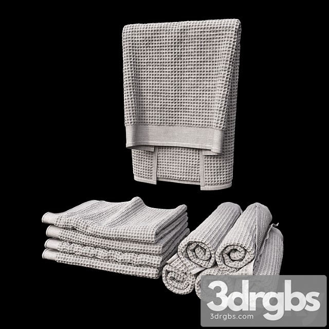 Towels Waffle Set 3dsmax Download - thumbnail 1