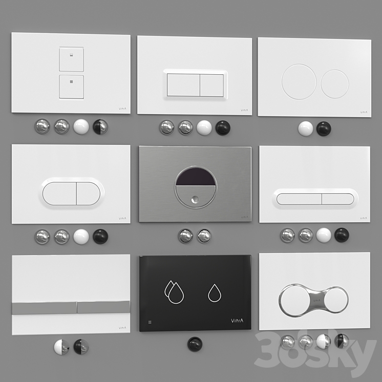 Vitra Flush Plates 3DS Max Model - thumbnail 1