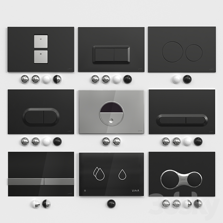 Vitra Flush Plates 3DS Max Model - thumbnail 2