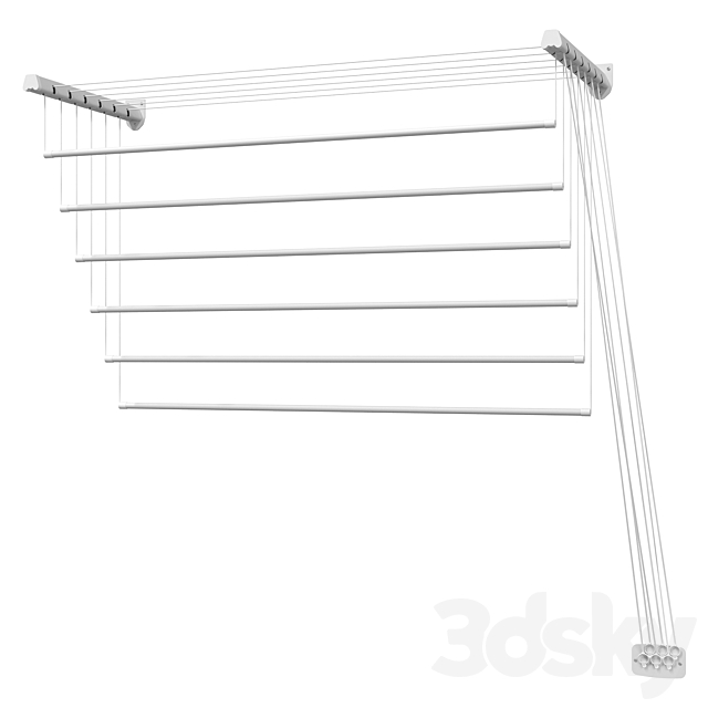 Wall-mounted clothes dryer Gimi Lift 1200 mm 3DS Max Model - thumbnail 2