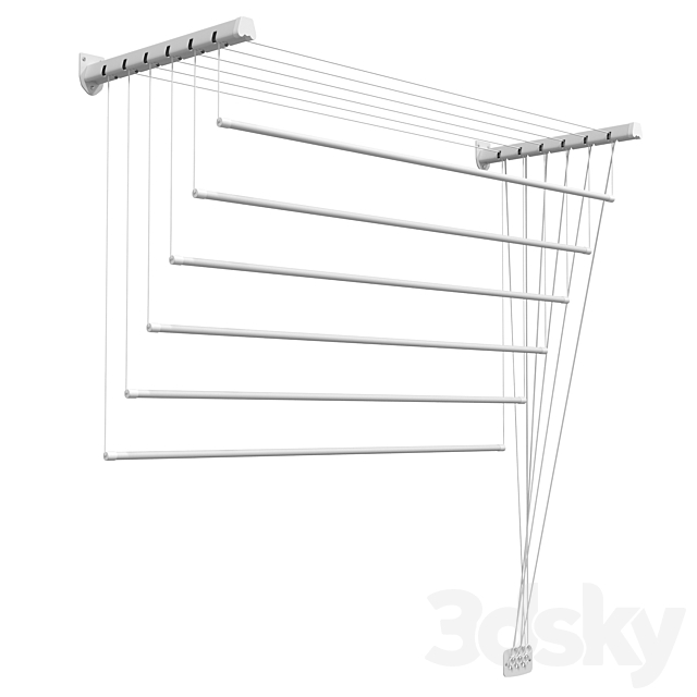 Wall-mounted clothes dryer Gimi Lift 1200 mm 3DS Max Model - thumbnail 3