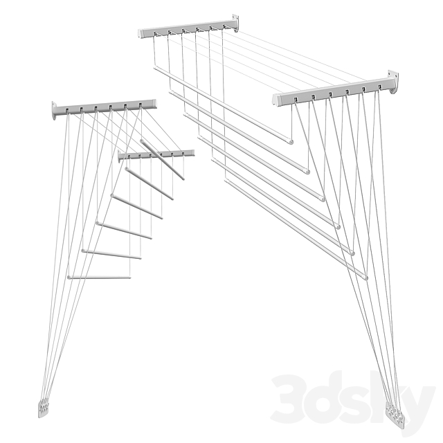 Wall-mounted clothes dryer Gimi Lift 1200 mm 3DS Max Model - thumbnail 4