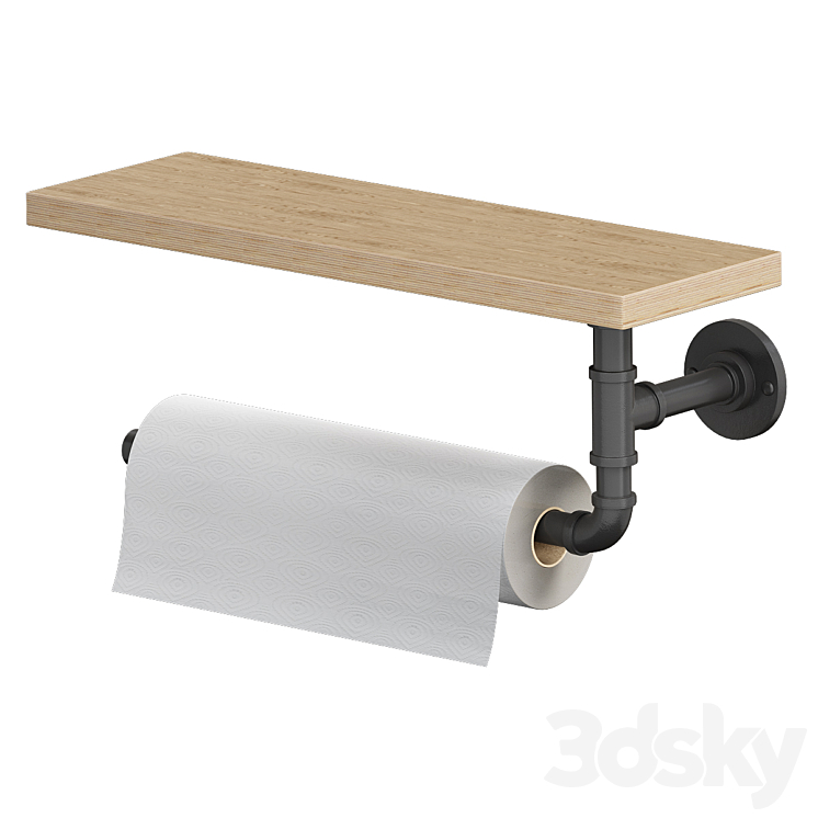 Wall Mounted Paper Towel Holder 3DS Max Model - thumbnail 3