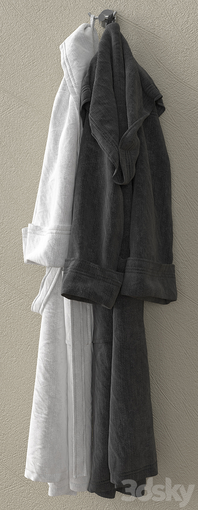 Wardrobe with towels and bathrobes 3DSMax File - thumbnail 2