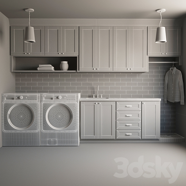 Washing and drying machine Kenmore Elite I Laundry_02 3DS Max Model - thumbnail 2