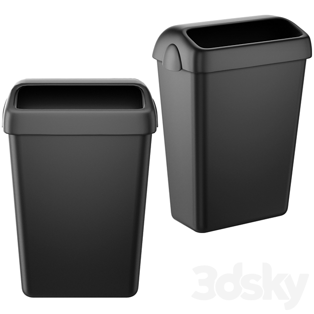 Waste bin set set 181 3DS Max Model - thumbnail 6