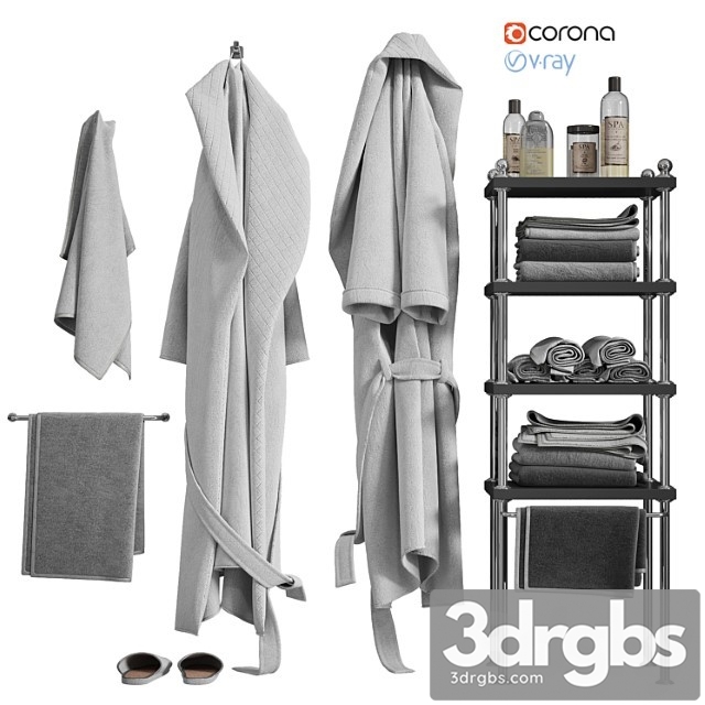 White robe and towels - thumbnail 1