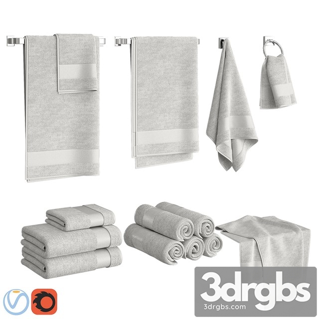 White Towels Set 3dsmax Download - thumbnail 1