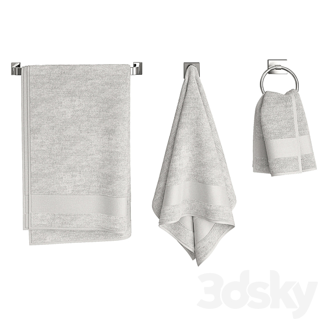 White Towels Set 3DSMax File - thumbnail 2