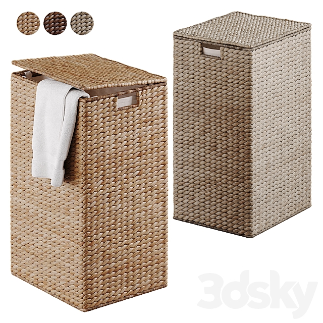 Wicker laundry baskets 2 3ds Max - thumbnail 1