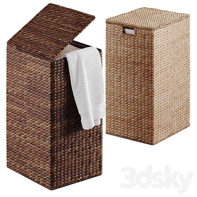 Wicker laundry baskets 2 3ds Max - thumbnail 2