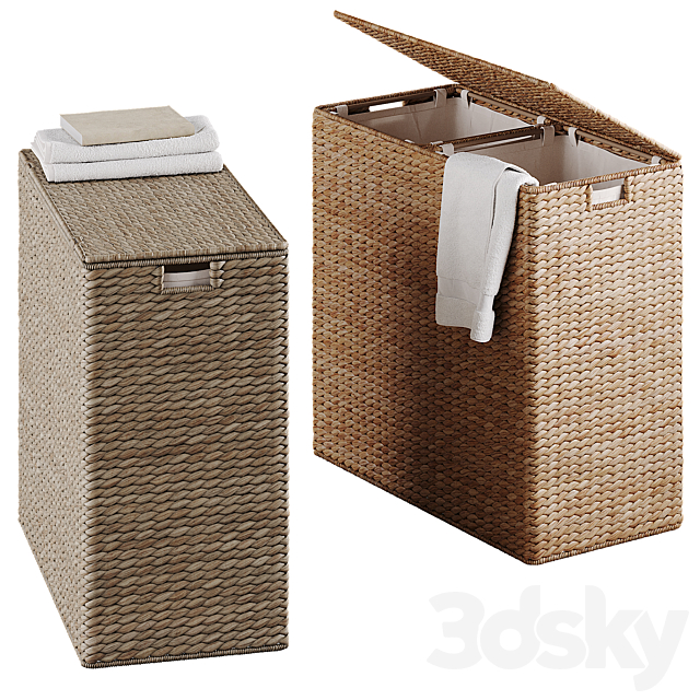 Wicker laundry baskets 3 3ds Max - thumbnail 1