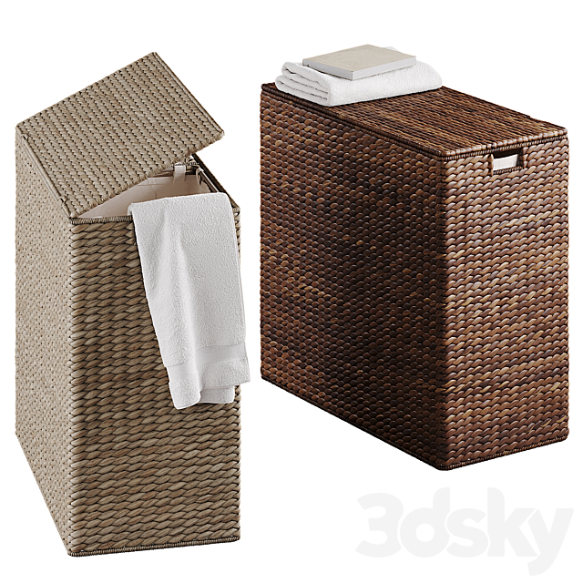 Wicker laundry baskets 3 3ds Max - thumbnail 2