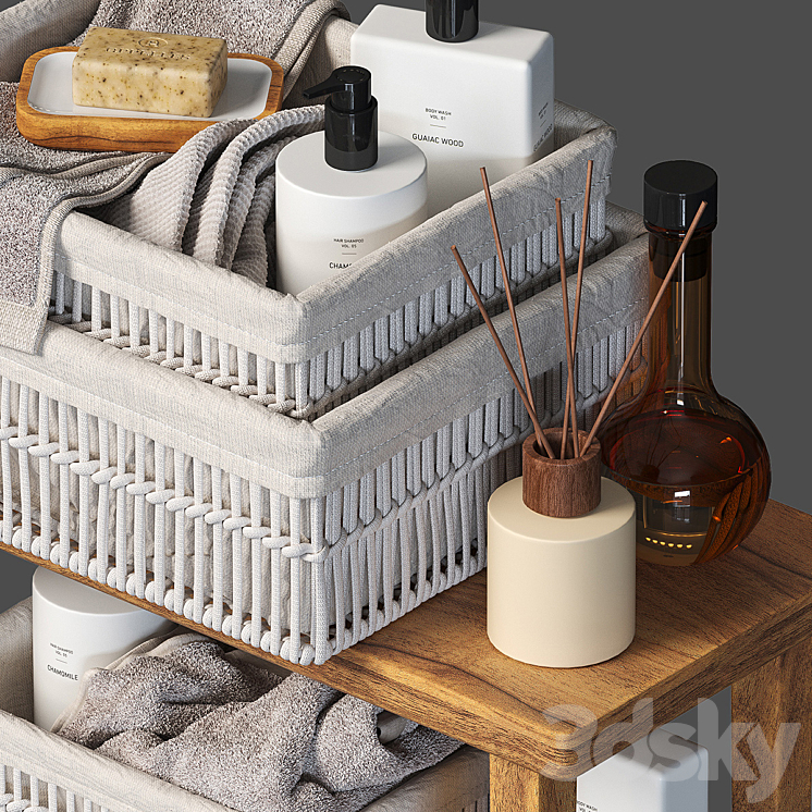 ZARA HOME Decorative set with baskets 3DS Max - thumbnail 2