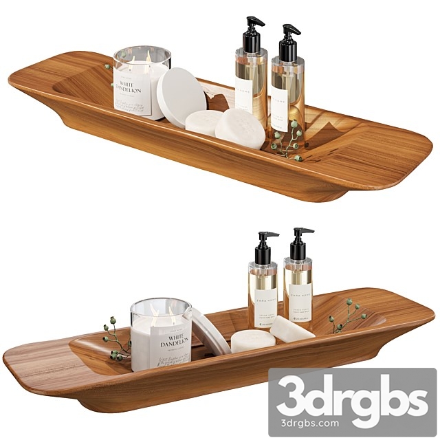 Zara Home Teak Wood Tray 3dsmax Download - thumbnail 1