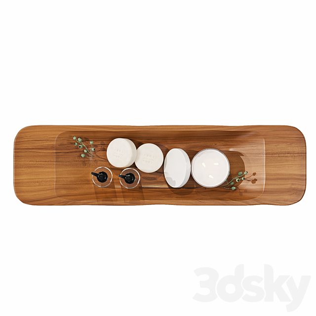 Zara Home teak wood tray 3DSMax File - thumbnail 2