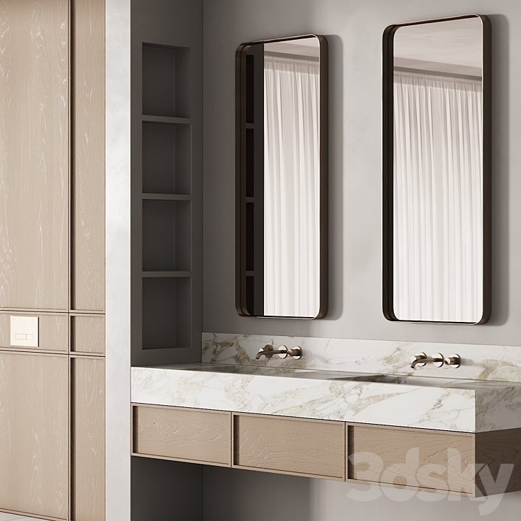 188 bathroom furniture 04 minimal wood and marble 00 3DS Max - thumbnail 2